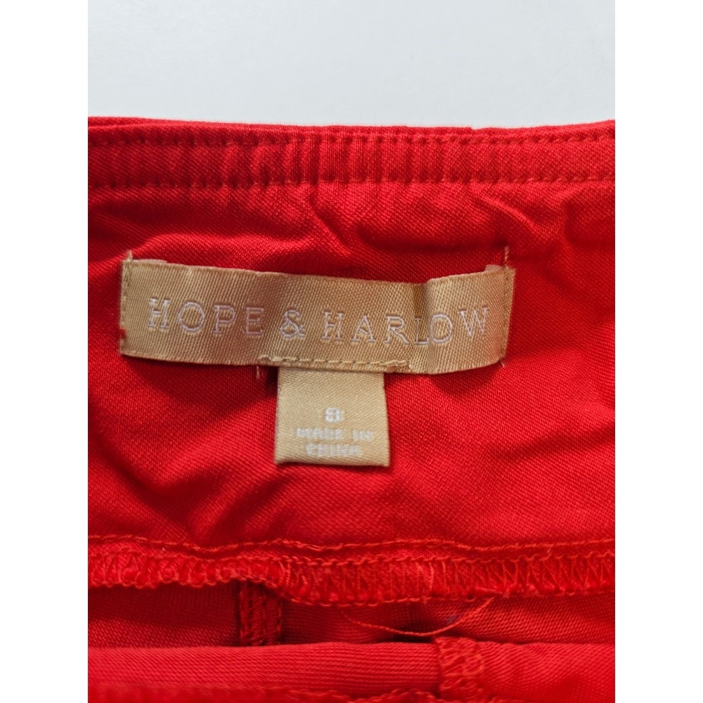 Scalloped Hem Skort 8 Coral Red A-Line Preppy Stretch Mini Skirt Hope & Harlow - Picture 5 of 7